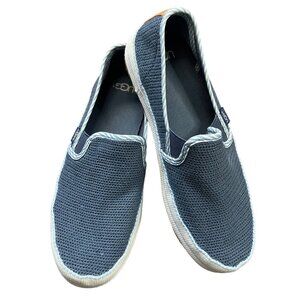 Ugg Bren Waves Sneaker Women's Size 8 Slip On Shoes Blue White Cotton Mesh EU 39